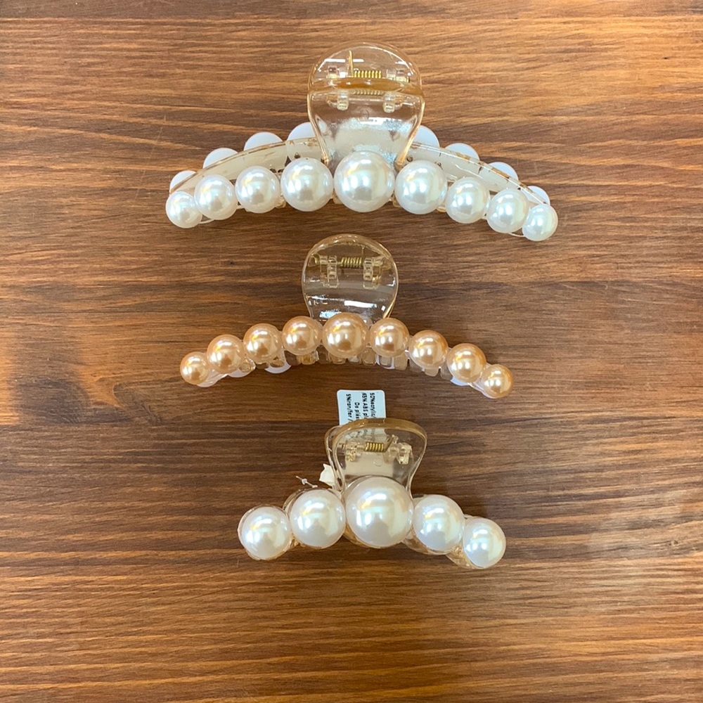 Anthropologie pearl beaded hair clips.  New- never used.